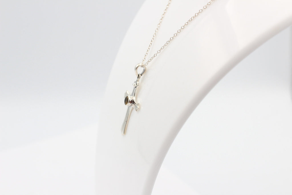 0,36 Carat Citrin Kreuz Anhänger 925 Silber goldgelber Citrin