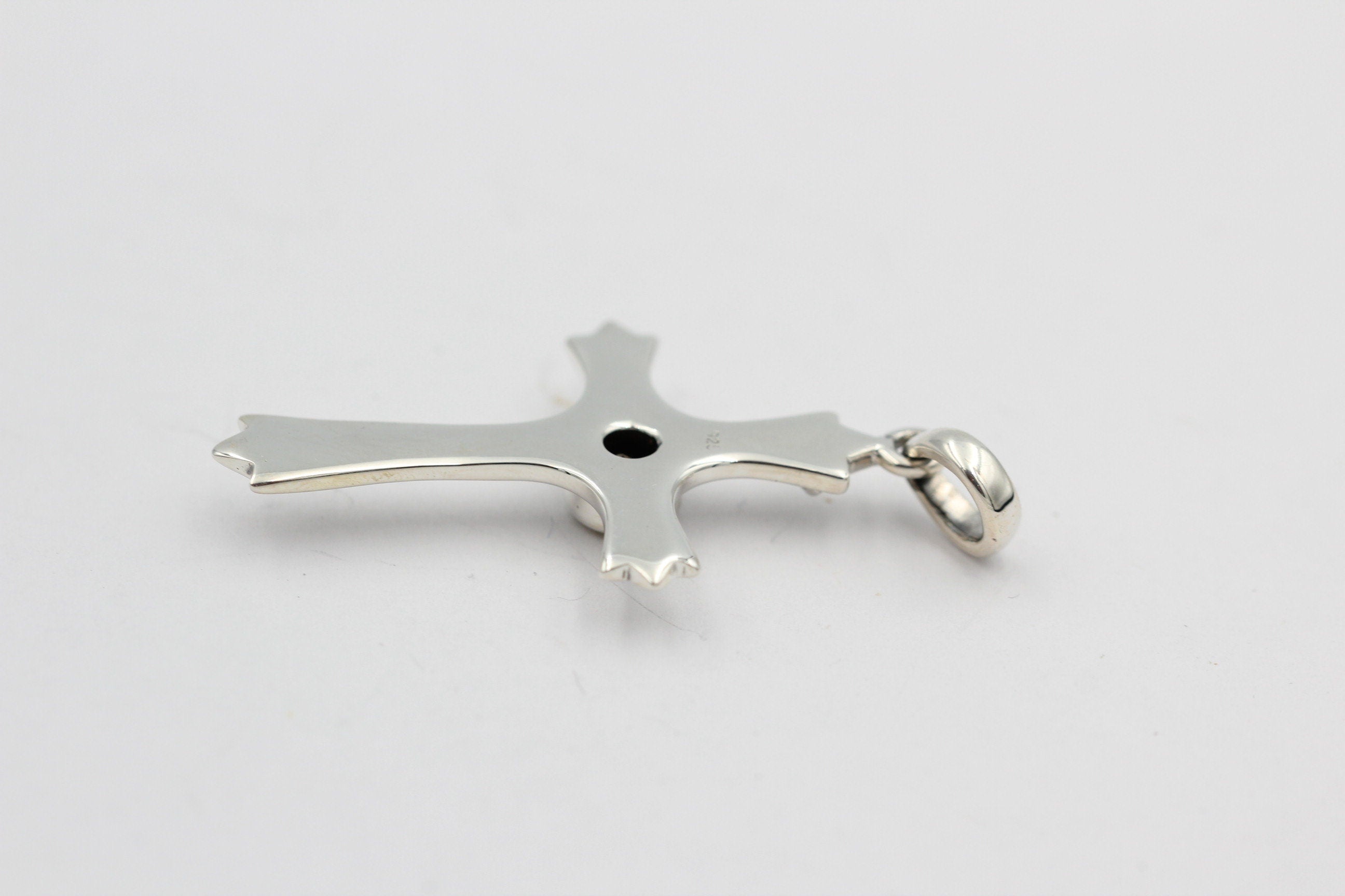 0,36 Carat Citrin Kreuz Anhänger 925 Silber goldgelber Citrin