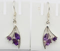 Edle 0,74 Carat Amethyst Ohrhänger 925 Silber violetter Edelstein Amethysschmuck