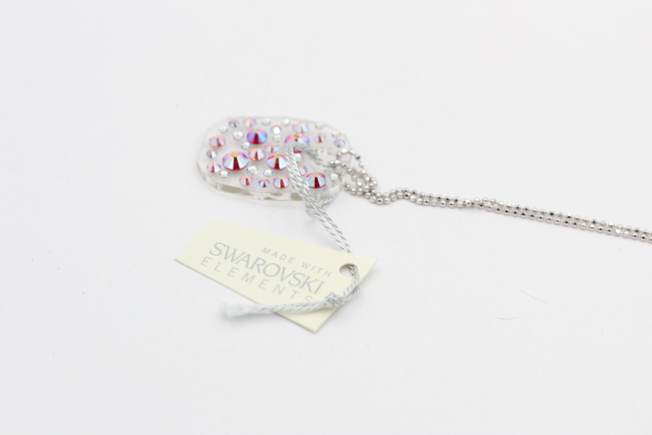 Collier Bubble mit Swarovski-Elements Fire Glacier mit 925 Silber Kette