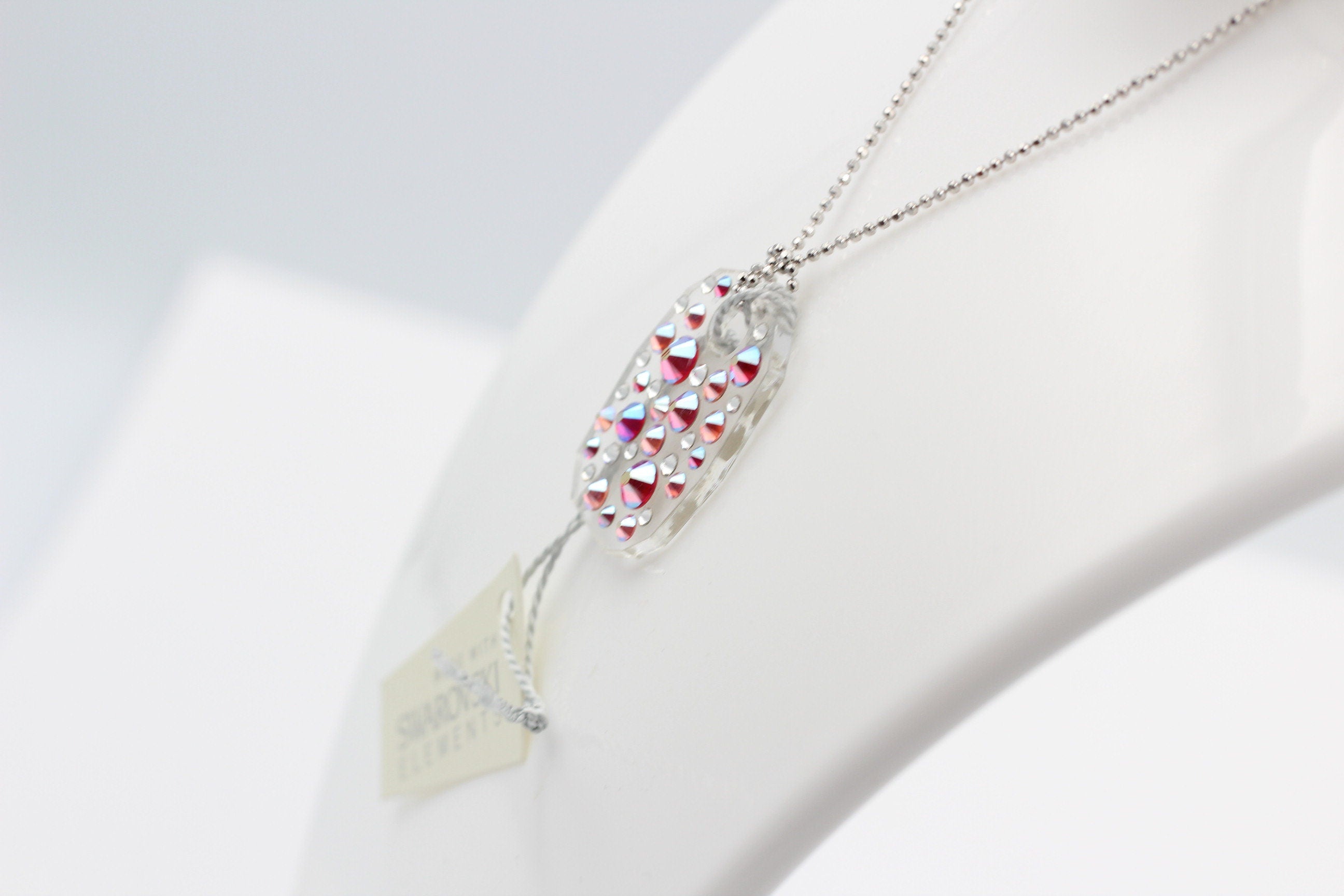 Collier Bubble mit Swarovski-Elements Fire Glacier mit 925 Silber Kette