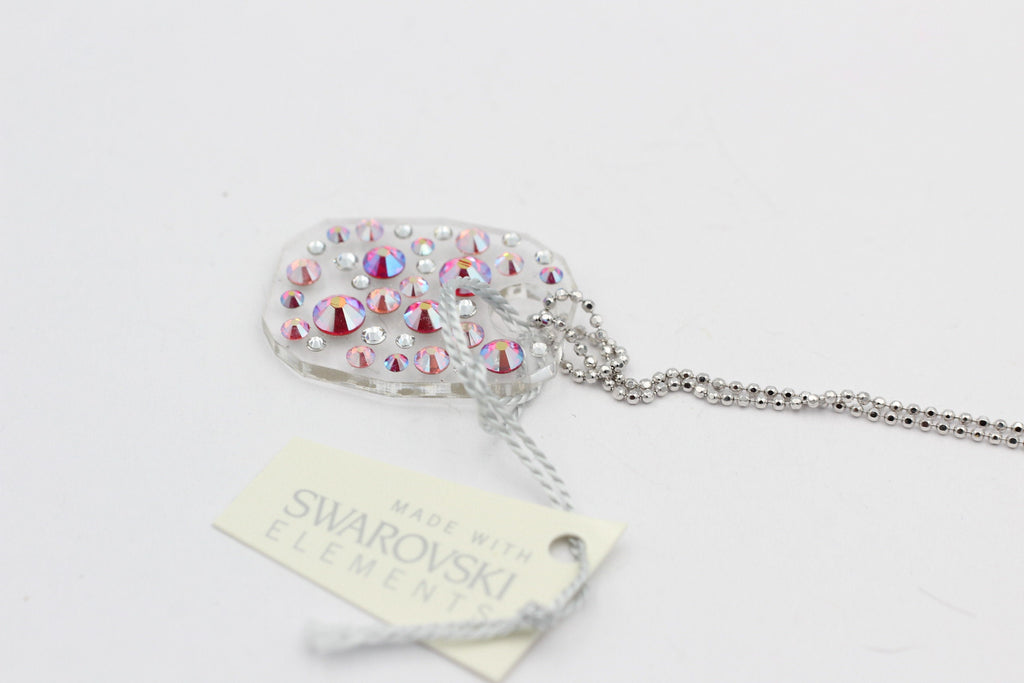 Collier Bubble mit Swarovski-Elements Fire Glacier mit 925 Silber Kette