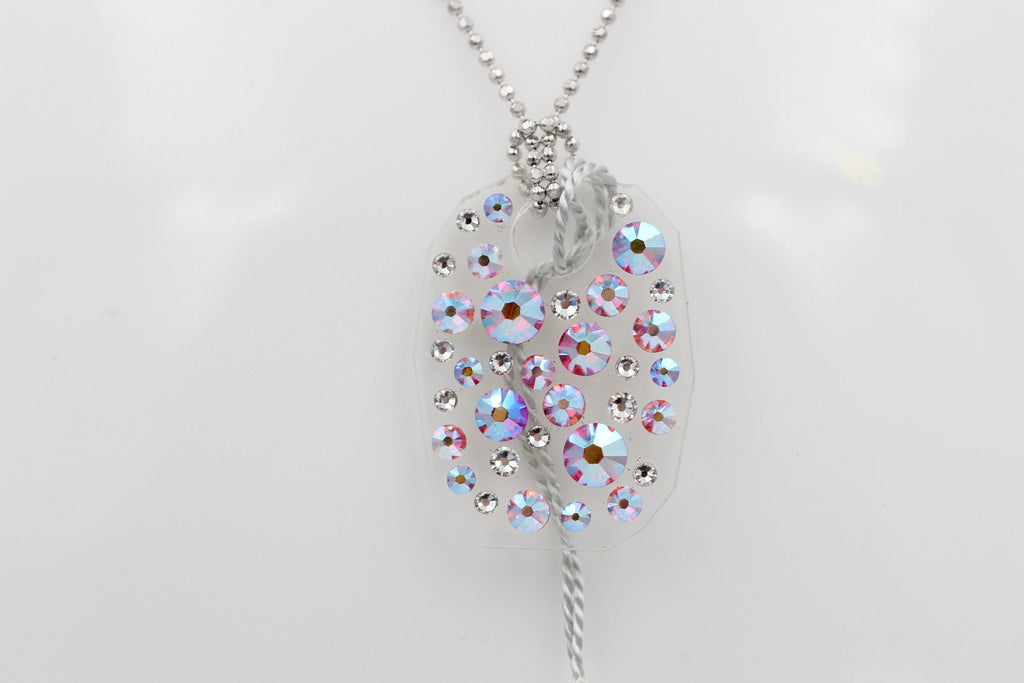 Collier Bubble mit Swarovski-Elements Fire Glacier mit 925 Silber Kette