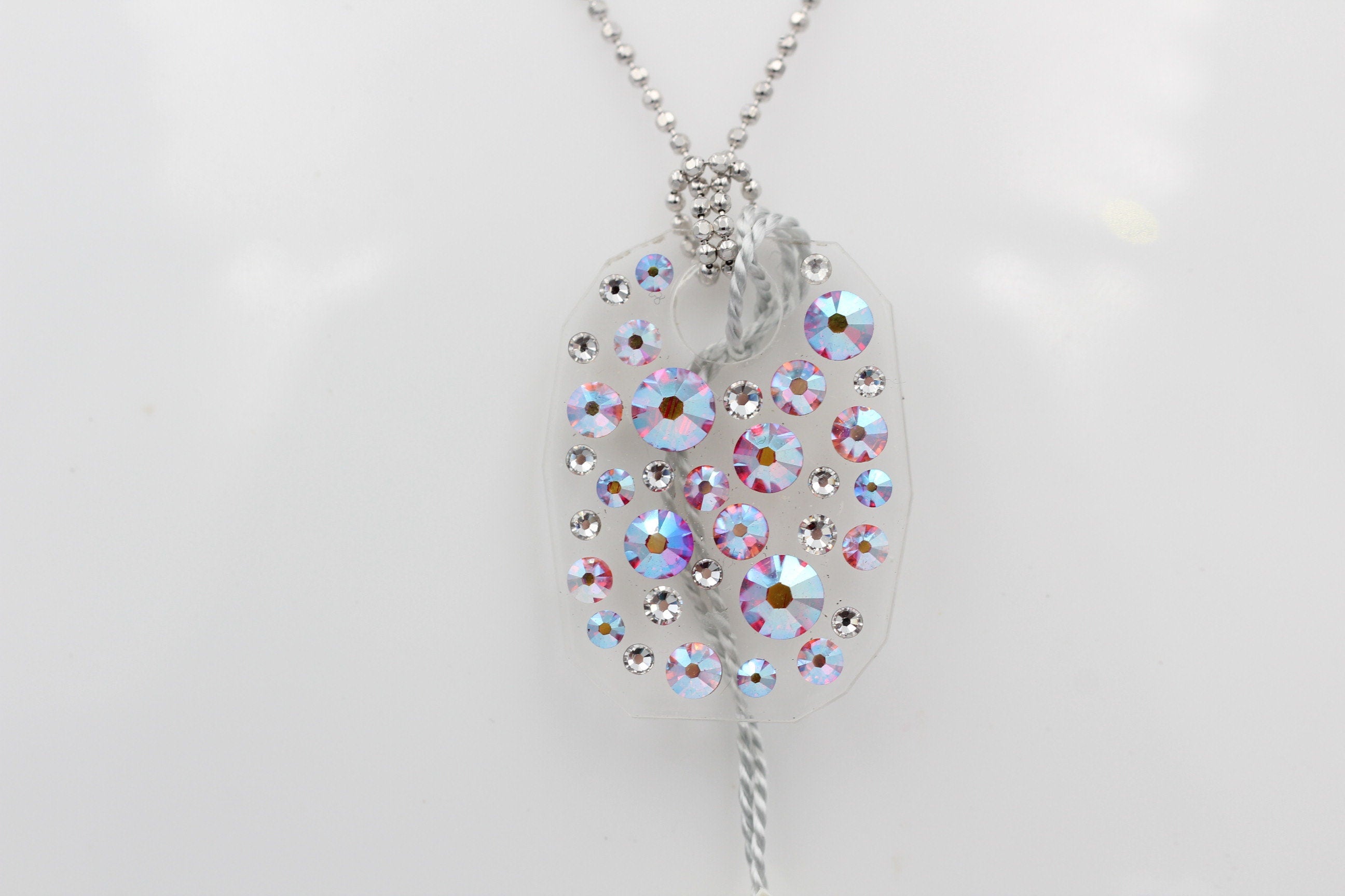 Collier Bubble mit Swarovski-Elements Fire Glacier mit 925 Silber Kette