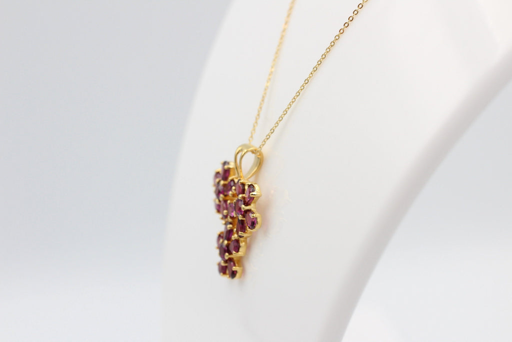 Edler 4,2 Carat  Granat Anhänger 925 Silber Collier Kette blutroter Granat