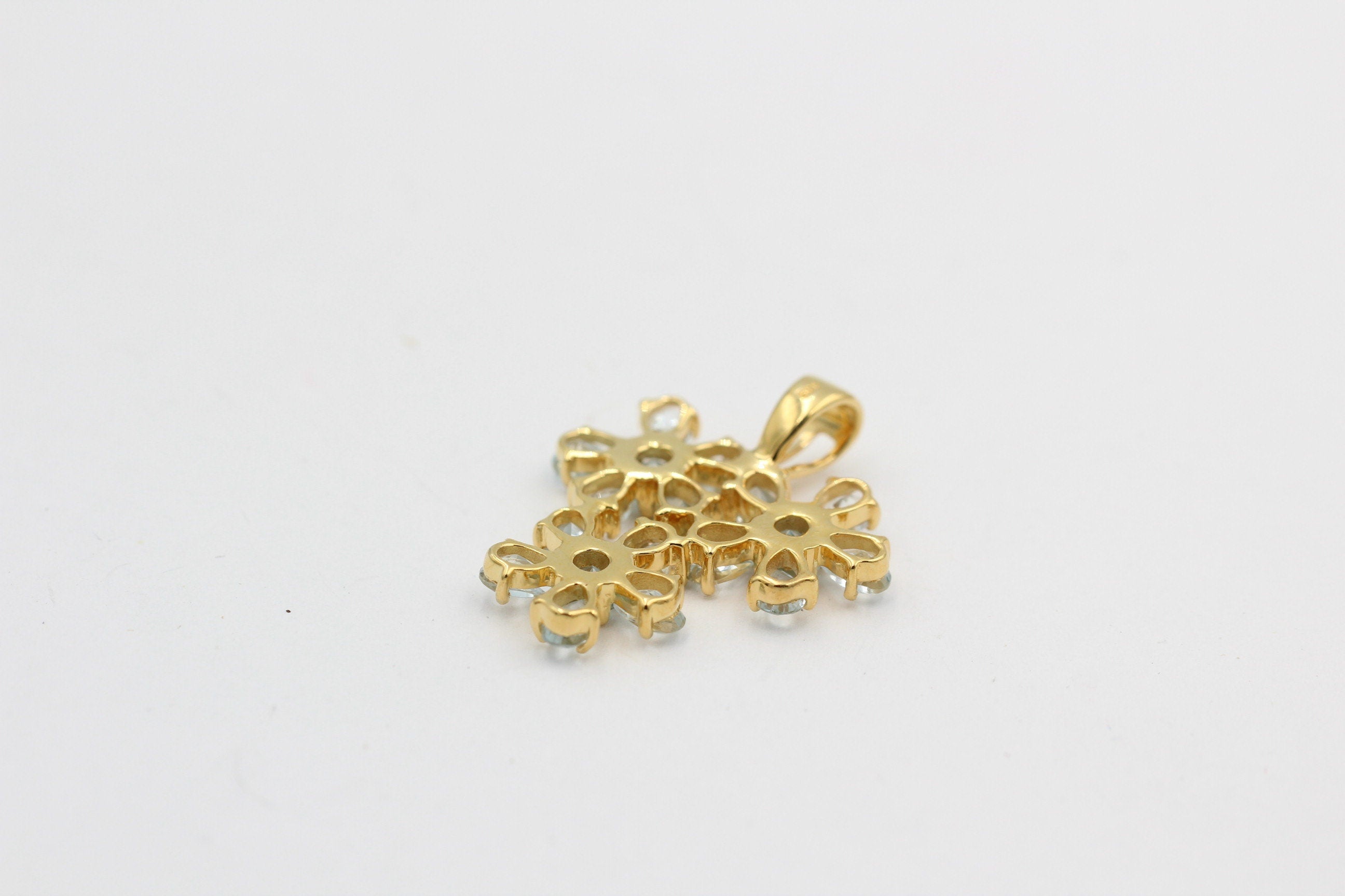 Edler 4,2 Carat Blautopas Anhänger 925 Silber Collier Kette bellblauer Topas