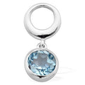 Edler 1,58 Carat Blautopas Anhanger, 925 Silber, Collier, Kette, Rhodiniert