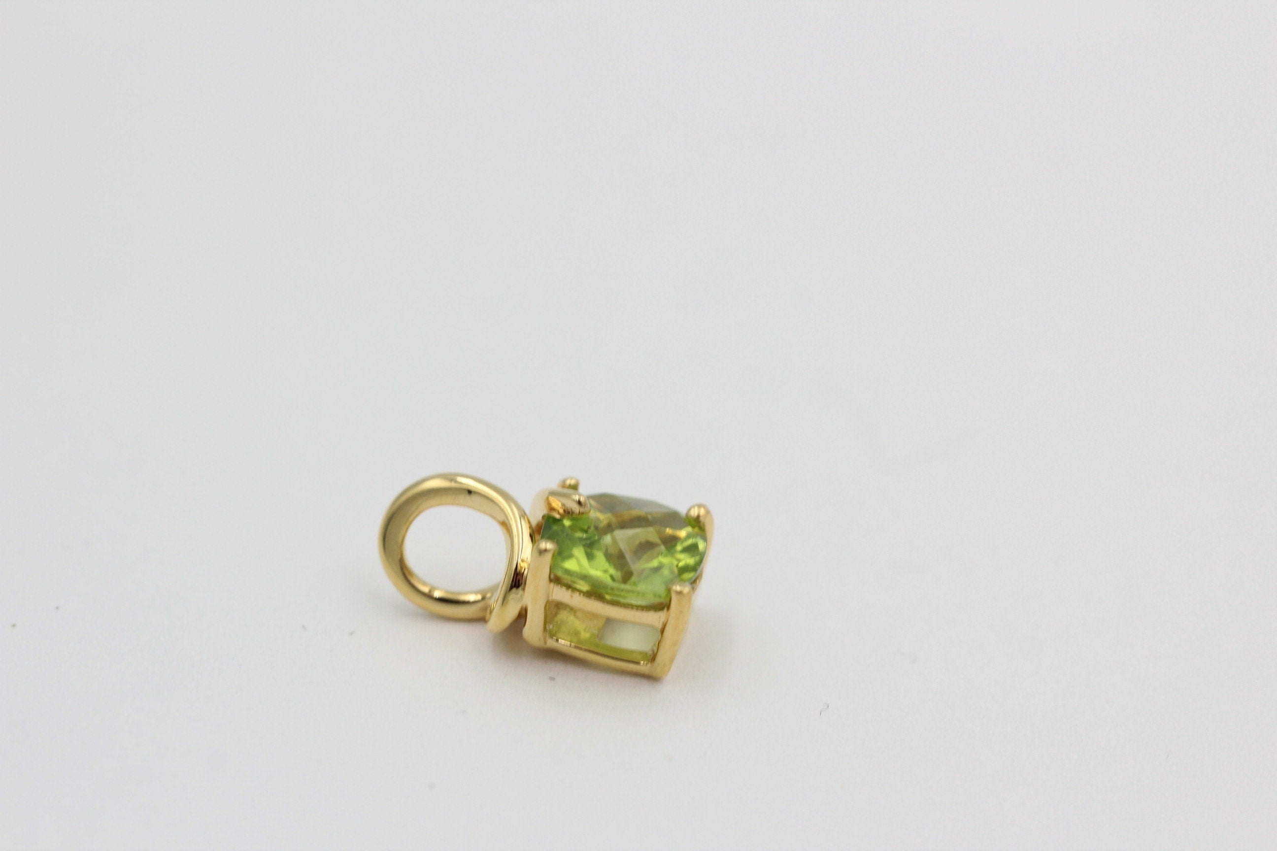 1,5 Carat Peridot Anhänger 925 Silber Collier Kette Checker Maigrüner Edelstein