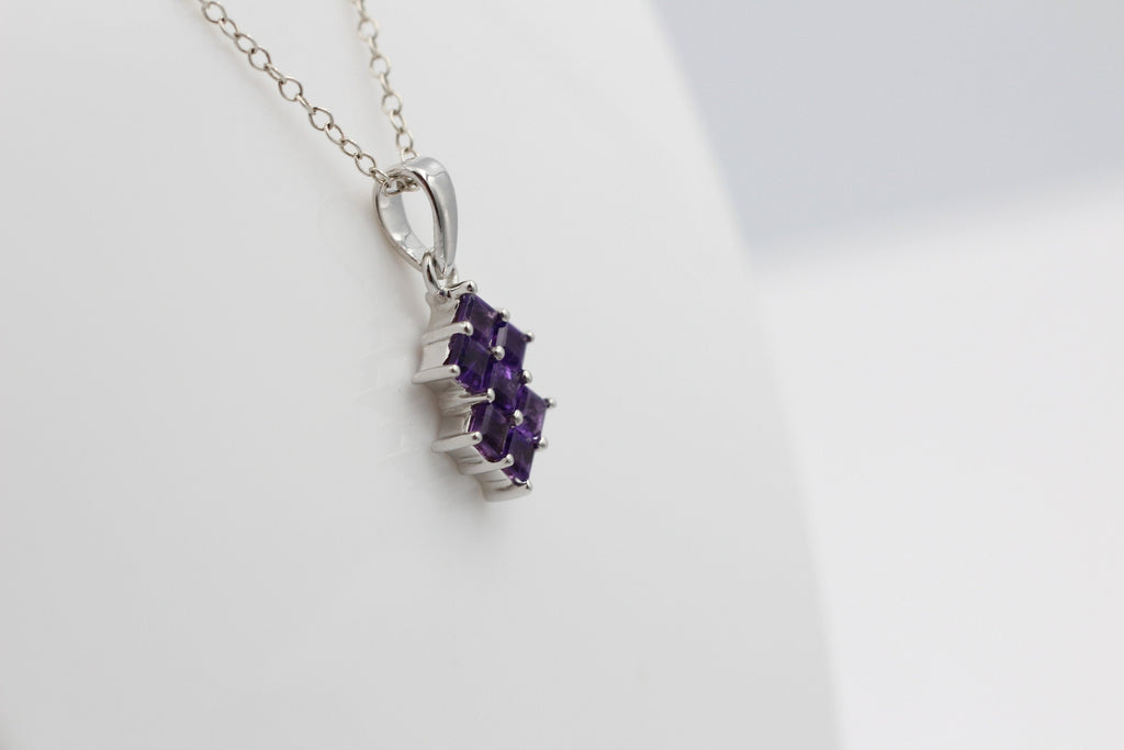 Edler 1,9 Amethyst Anhänger 925 Silber violetter Edelstein Top
