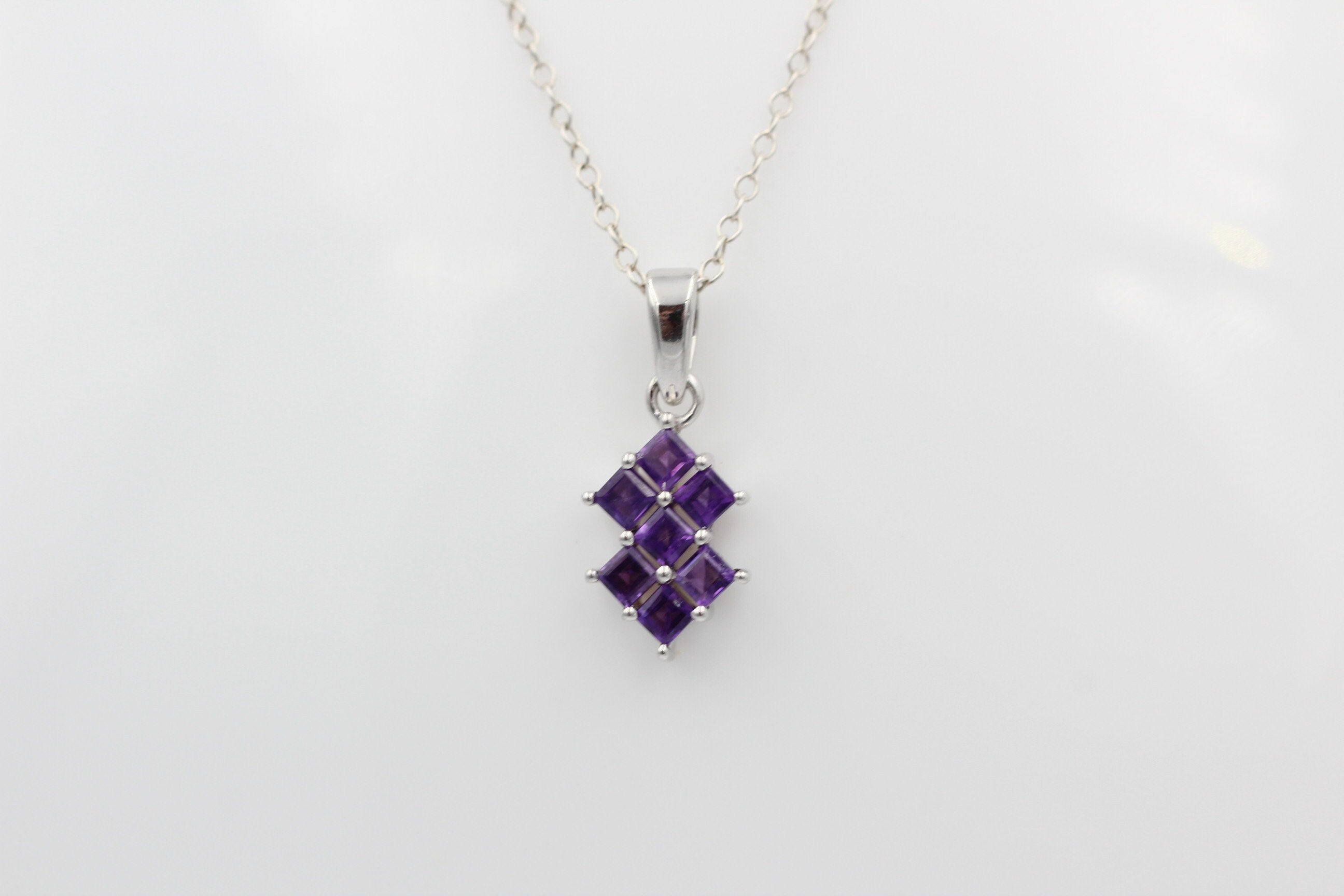 Edler 1,9 Amethyst Anhänger 925 Silber violetter Edelstein Top