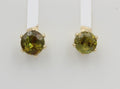 0,90  Carat waldgrüner Sphen 585 Gold Sicherheitsverschluss Titanit VS Qualit#t