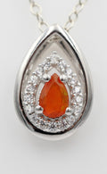 Edler 0,51 Carat orange äthiopischer Opal Anhänger 925 Silber  Welo Opal aus Afrika