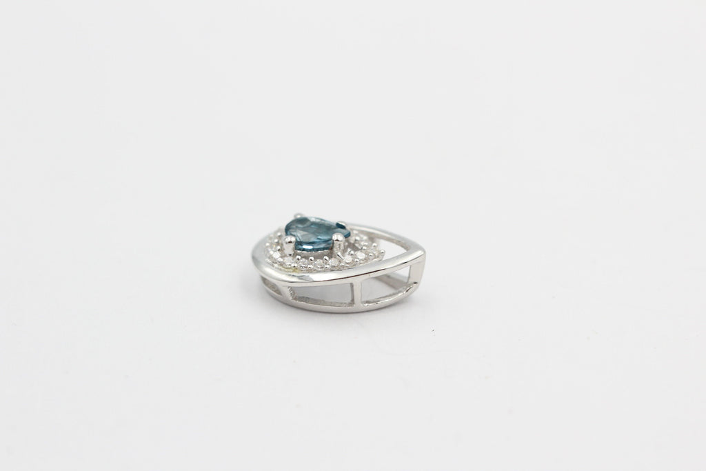 Edler 0,51 Carat London blauer Topas Anhänger 925 Silber  london seltener london Topas