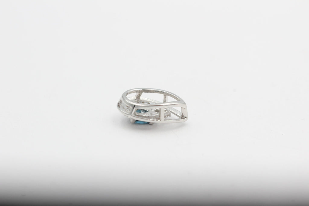 Edler 0,51 Carat London blauer Topas Anhänger 925 Silber  london seltener london Topas