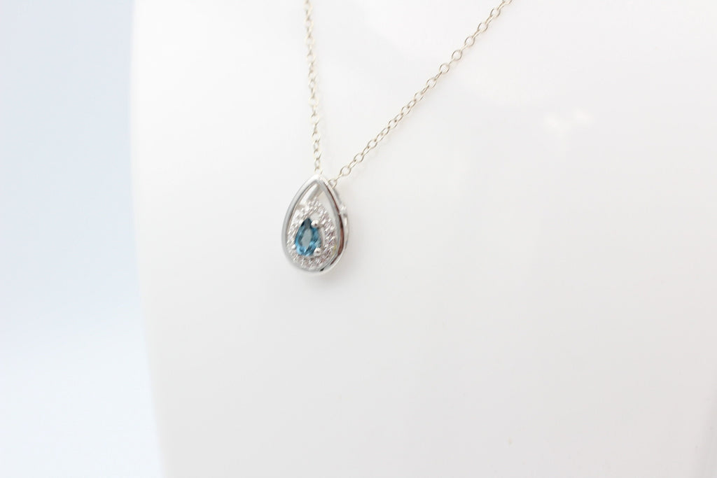 Edler 0,51 Carat London blauer Topas Anhänger 925 Silber  london seltener london Topas