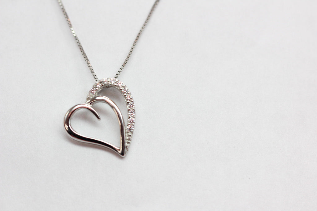 Herzanhanger mit Zirkonia 925 Sterling Silber Sonderposten
