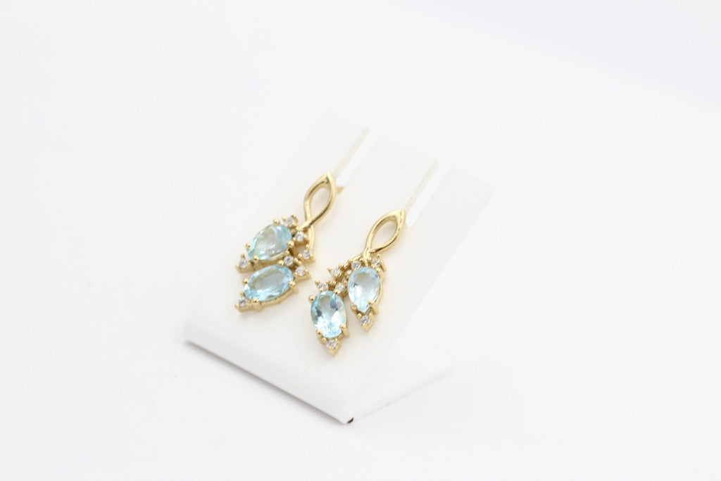 2,0 Carat Blautopas Ohrstecker 925 Silber vergoldeter Ohrstecker sky blue Topas