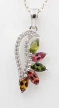 1,26 Carat Multi Turmalin Anhänger 925 Silber Turmalinschmuck Kettenanhänger