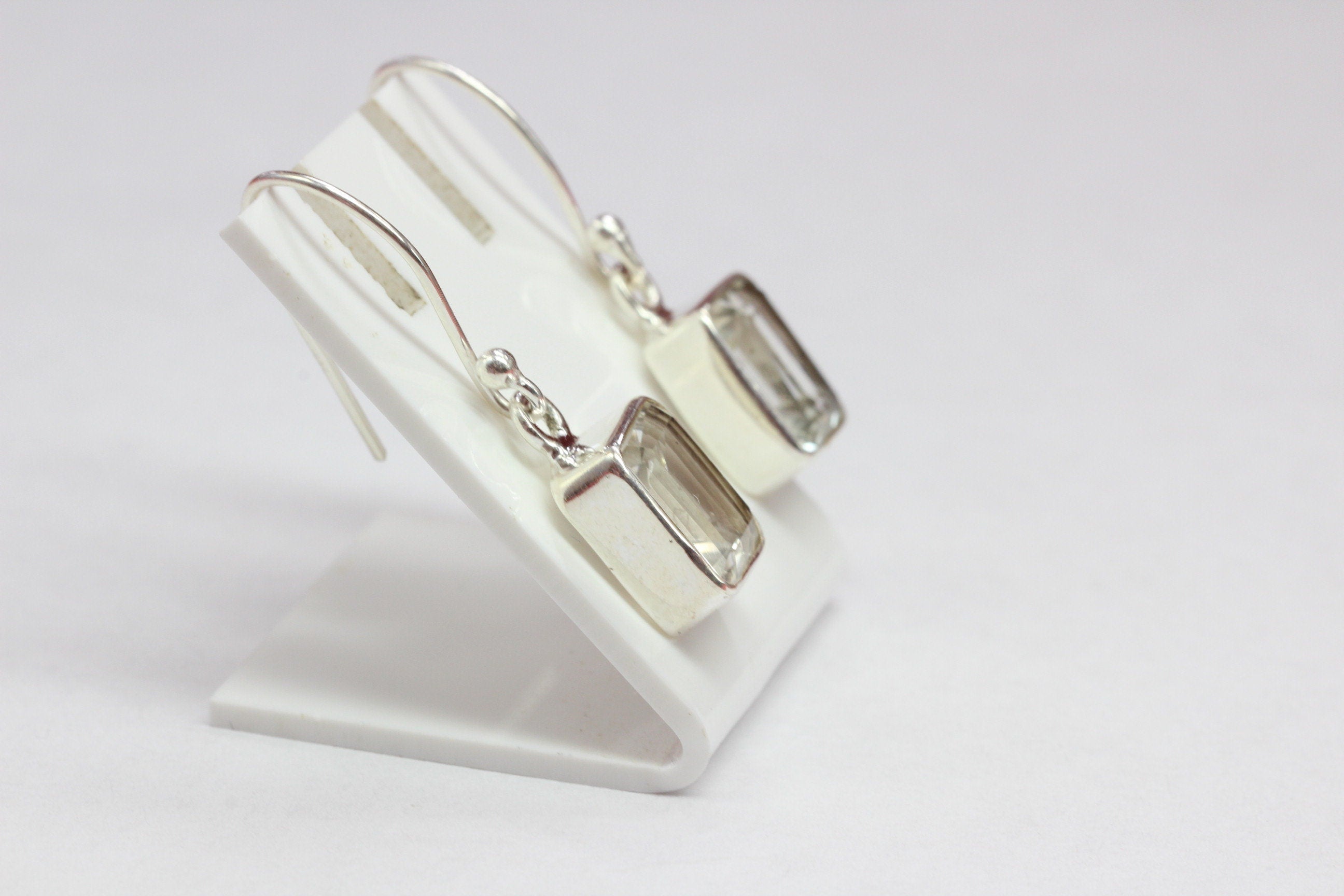 Edler 4,8 Carat weisstopas Ohrhanger 925 Silber weisser Topas Top Edel