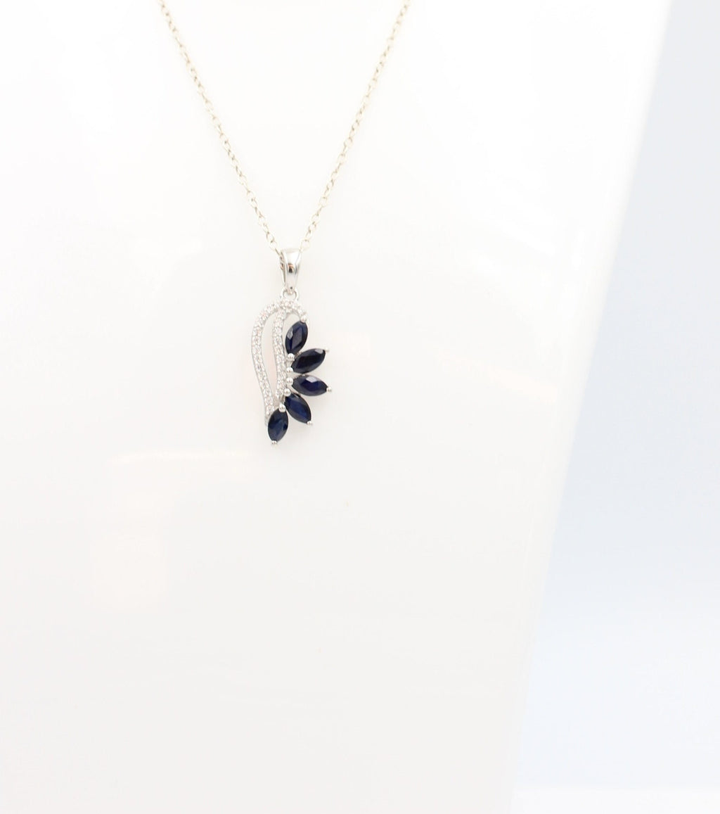 1,26 Carat blauer Saphir Anhänger 925 Silber Collier Kette Saphirschmuck Top