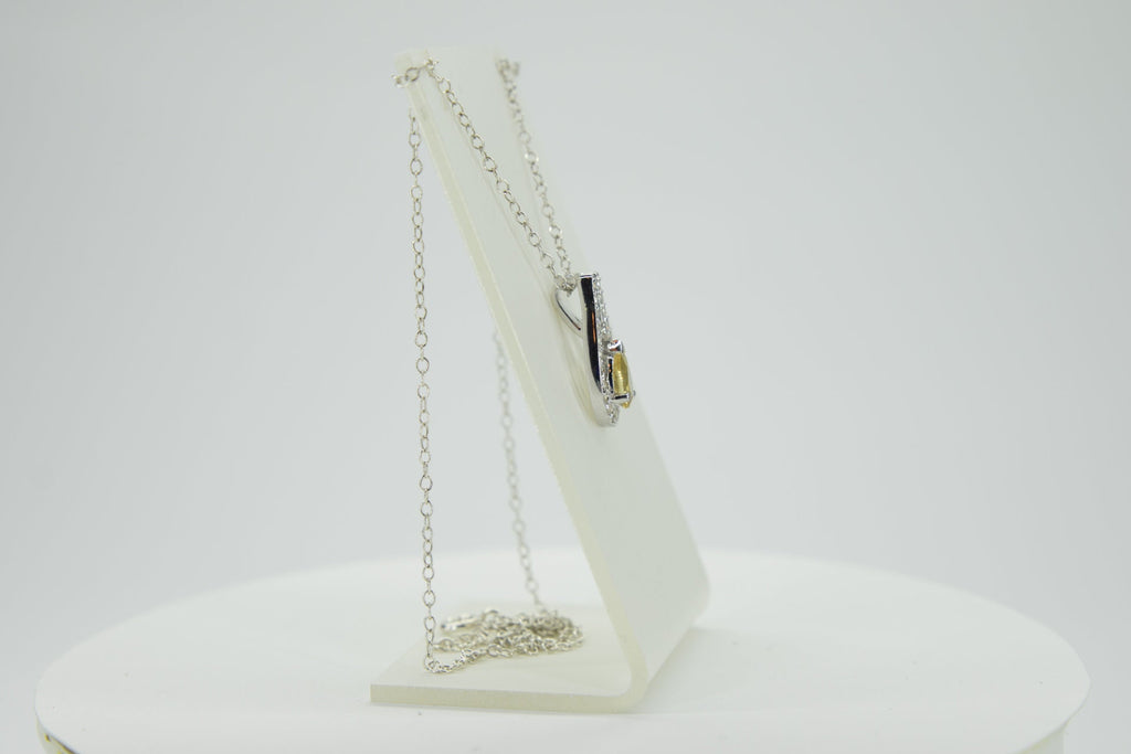 0,65 Carat Citrin  Anhanger 925 Silber weisstopas 925 Silber goldener Ciitrin