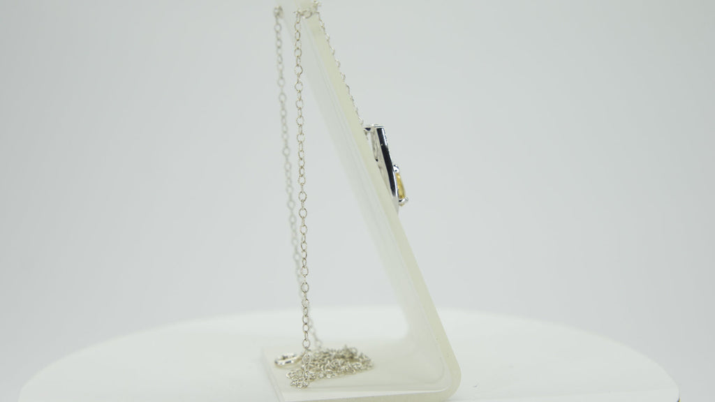 0,65 Carat Citrin  Anhanger 925 Silber weisstopas 925 Silber goldener Ciitrin