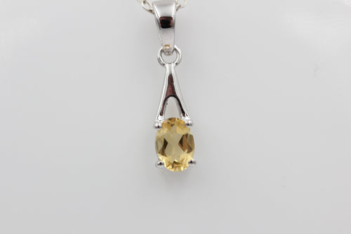 0,72  Carat Citrin Anhänger 925 Silber  goldgelber Citrin Edelsetein