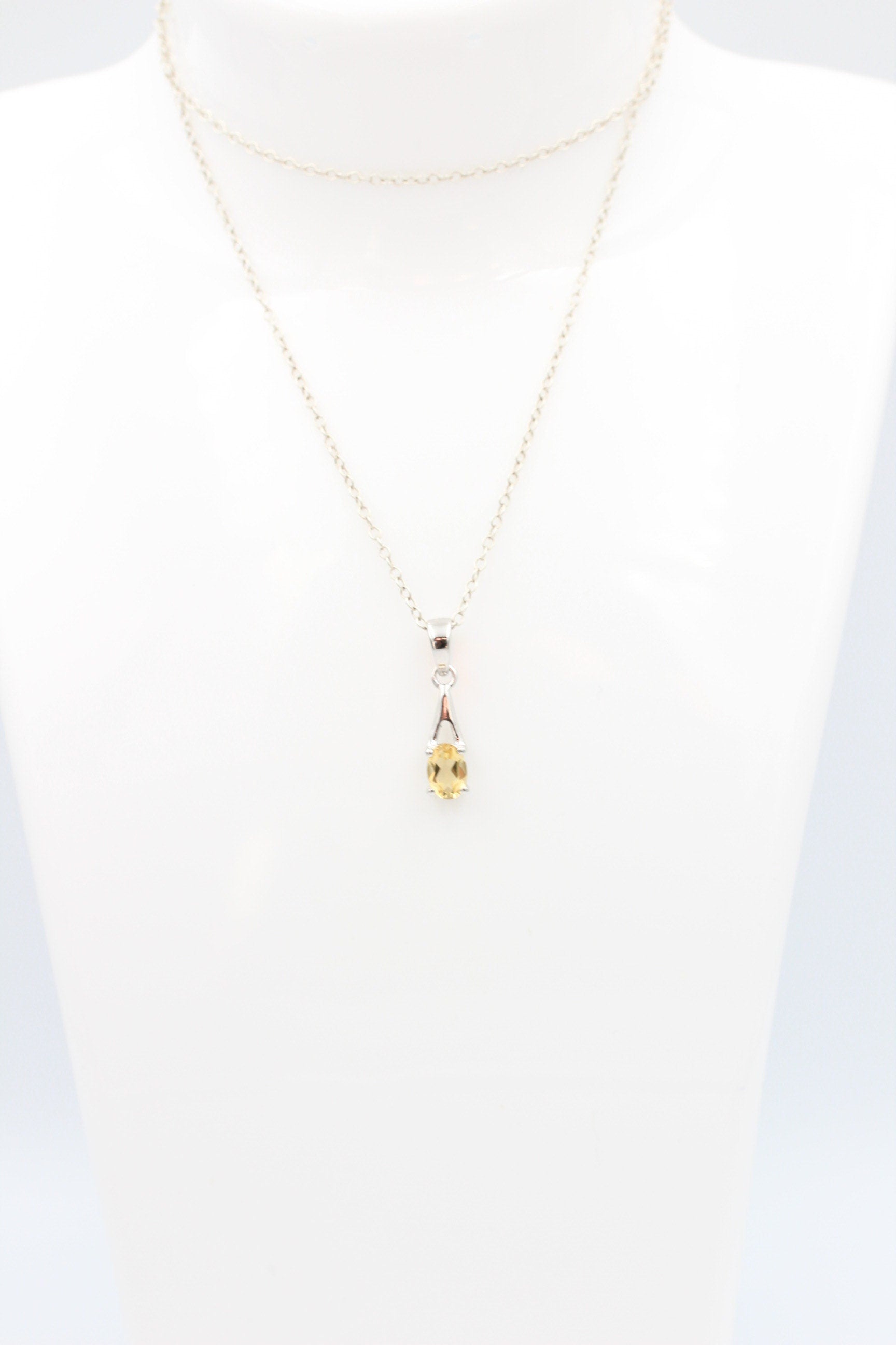 0,72  Carat Citrin Anhänger 925 Silber  goldgelber Citrin Edelsetein