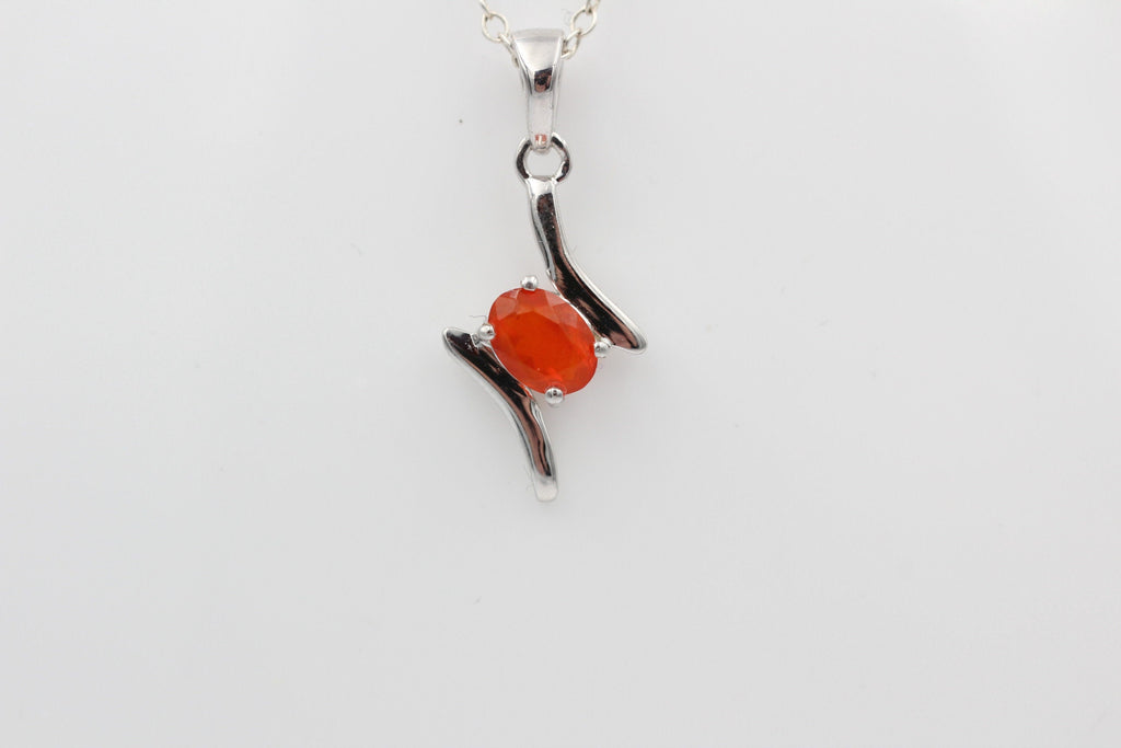 0,72 Carat orange äthiopische Opal Anhänger 925 Silber Welo Opal seltener Opal aus Afrika