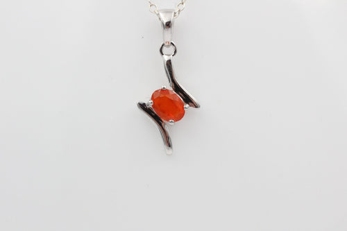0,72 Carat orange äthiopische Opal Anhänger 925 Silber Welo Opal seltener Opal aus Afrika