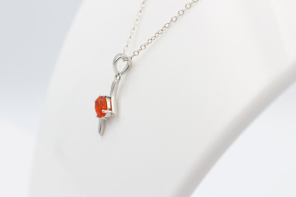 0,72 Carat orange äthiopische Opal Anhänger 925 Silber Welo Opal seltener Opal aus Afrika