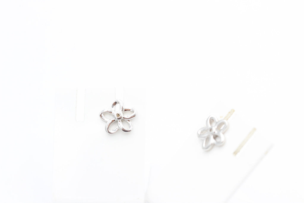 0,02 Carat champagner Diamant Blumen Ohrstecker 925 Silber G- H / I2-I3 Top Edel