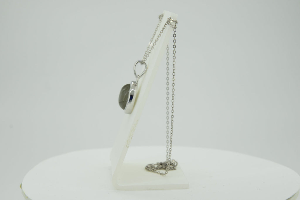 6,0 Carat irrisierender Labradorit Anhanger 925 Silber Edelstein