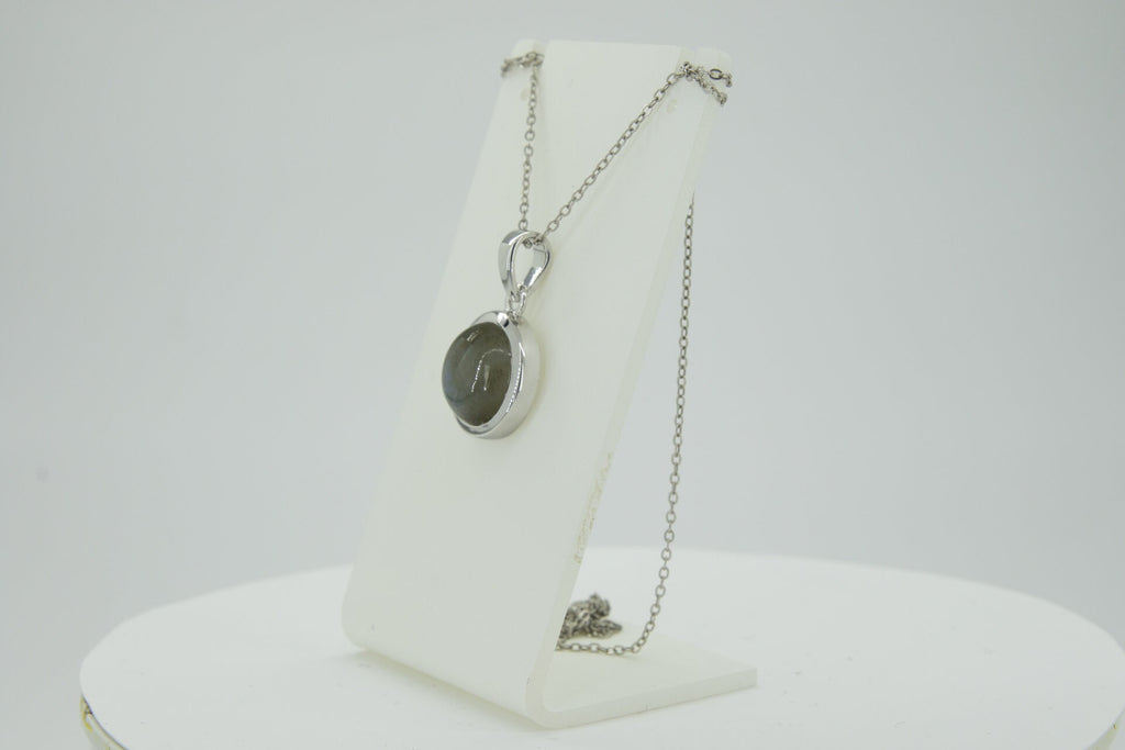 6,0 Carat irrisierender Labradorit Anhanger 925 Silber Edelstein