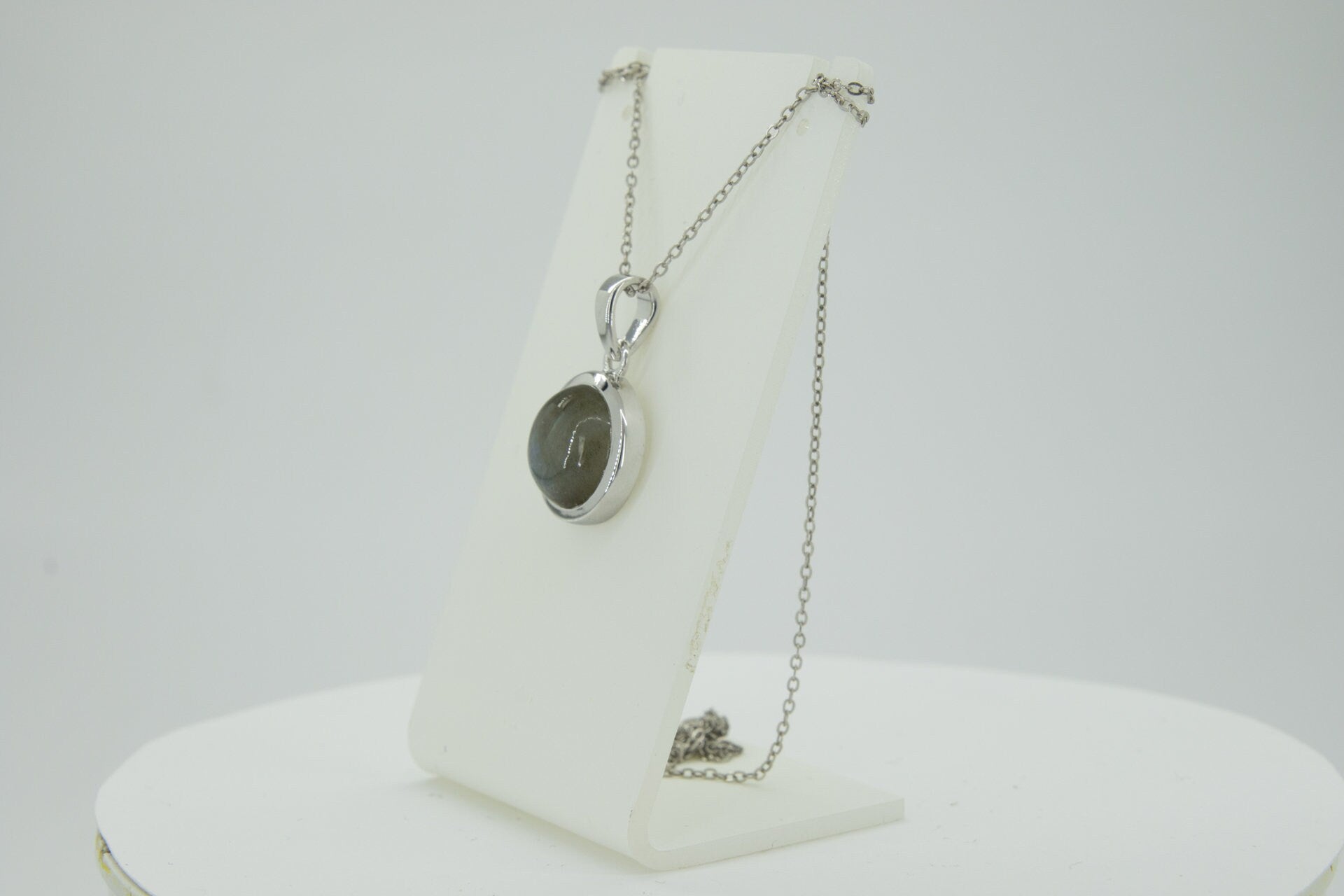 6,0 Carat irrisierender Labradorit Anhanger 925 Silber Edelstein