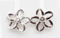 0,02 Carat weißer Diamant Blumen Ohrstecker 925 Silber I2-I3 Top Diamantschmuck