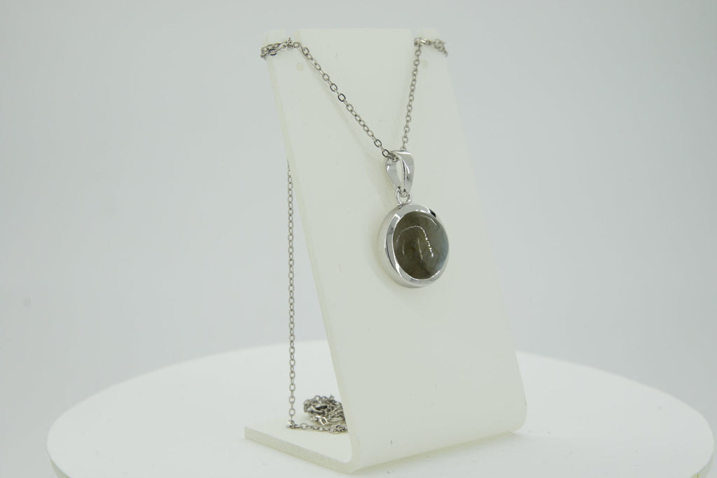 6,0 Carat irrisierender Labradorit Anhanger 925 Silber Edelstein