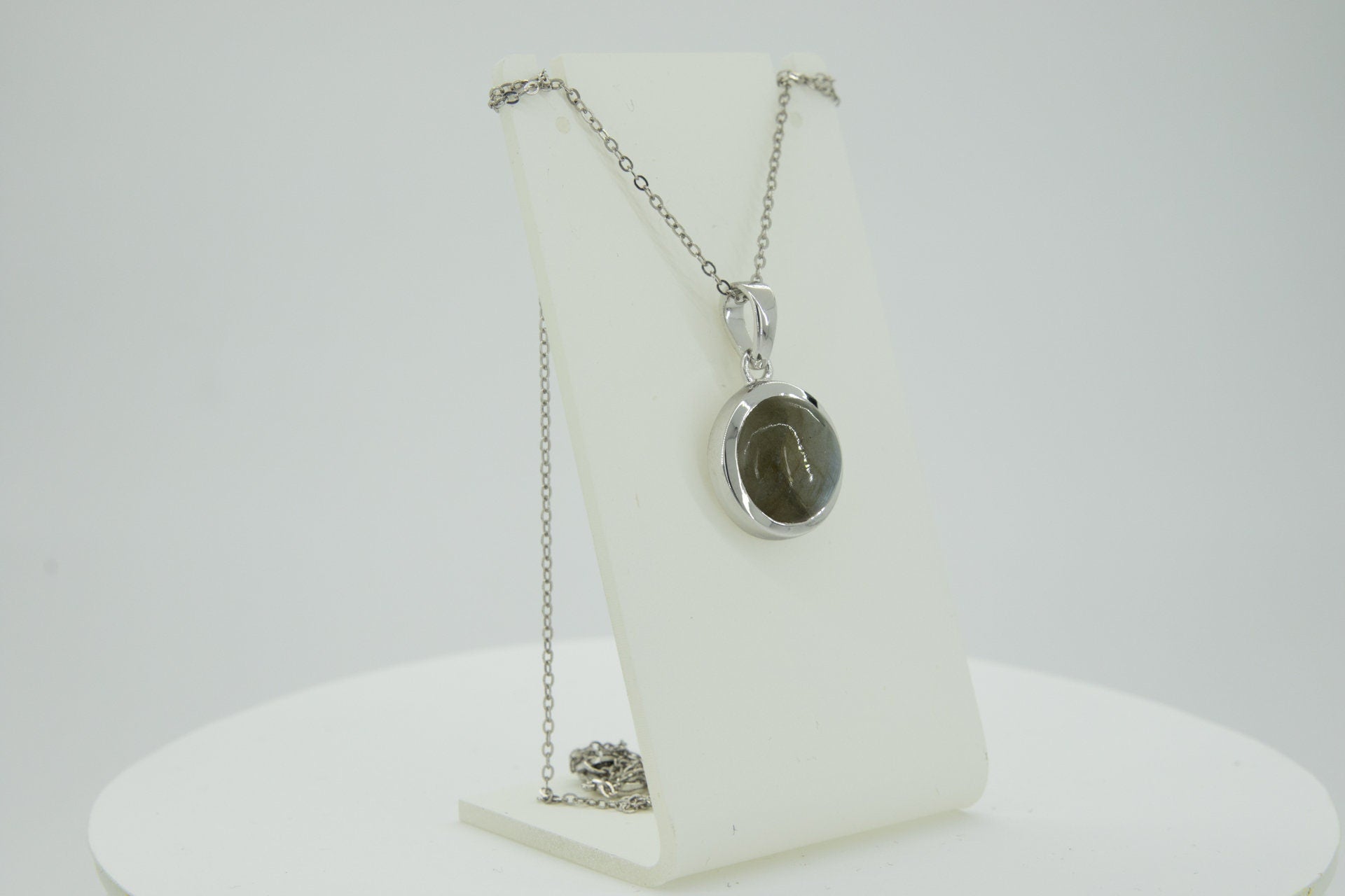 6,0 Carat irrisierender Labradorit Anhanger 925 Silber Edelstein
