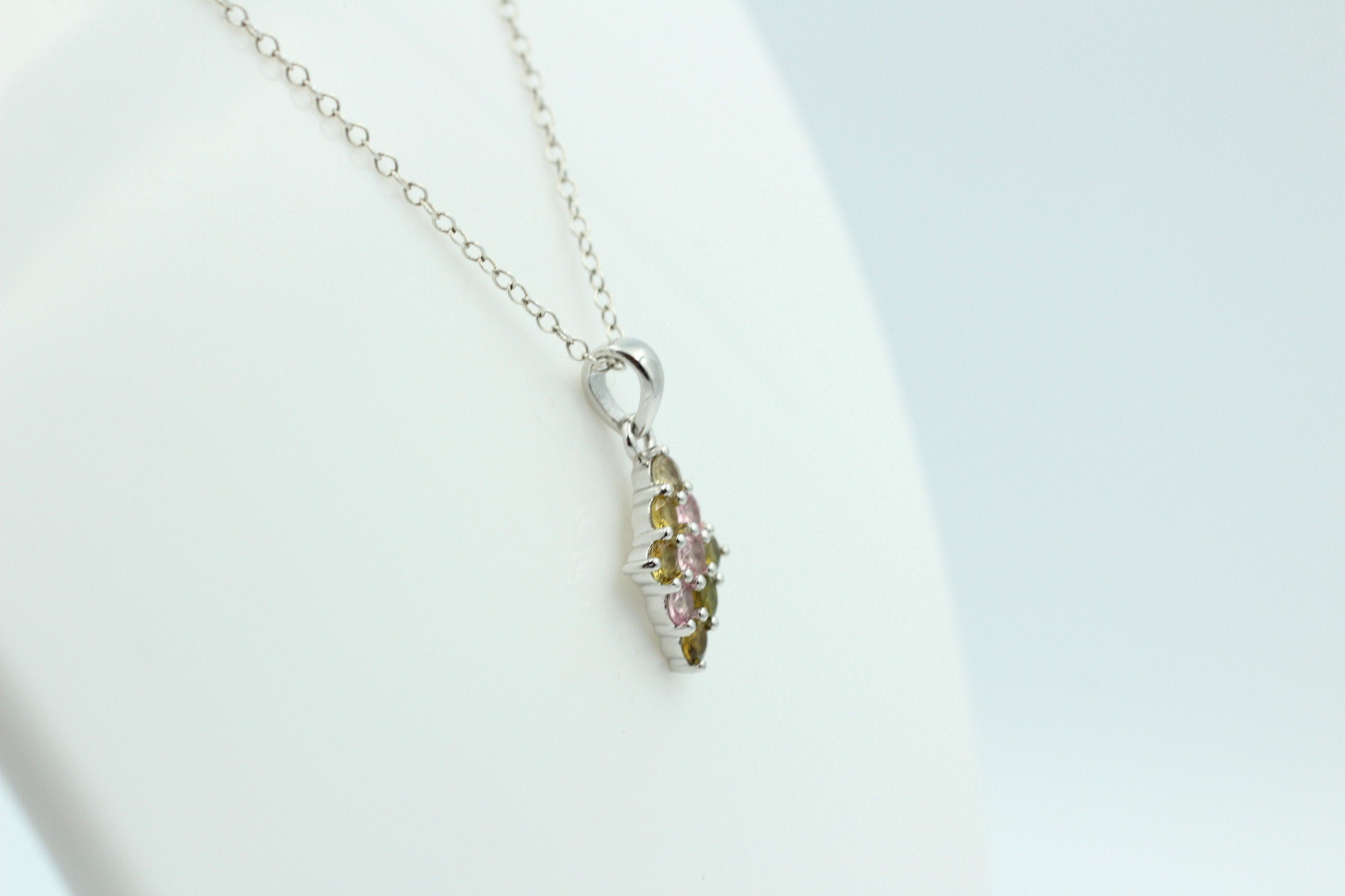 1,65 Carat Multi Turmalin  Anhänger 925 Silber e seltener Turmalin