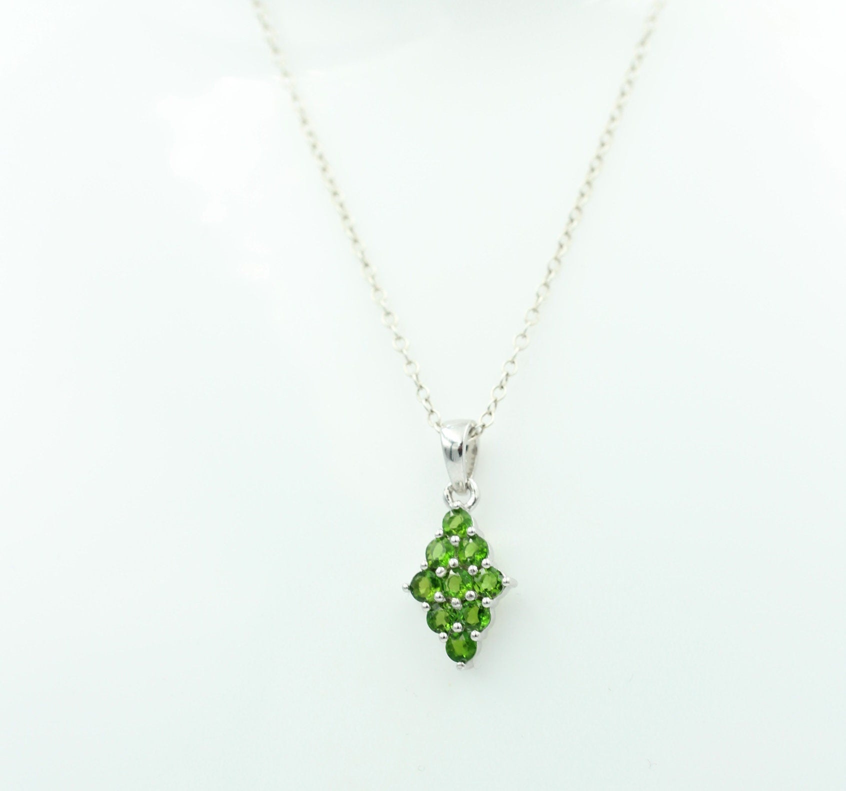 1,75 Carat Chromdiopsid Anhänger 925 Silber  Chrom Diopsid Selten