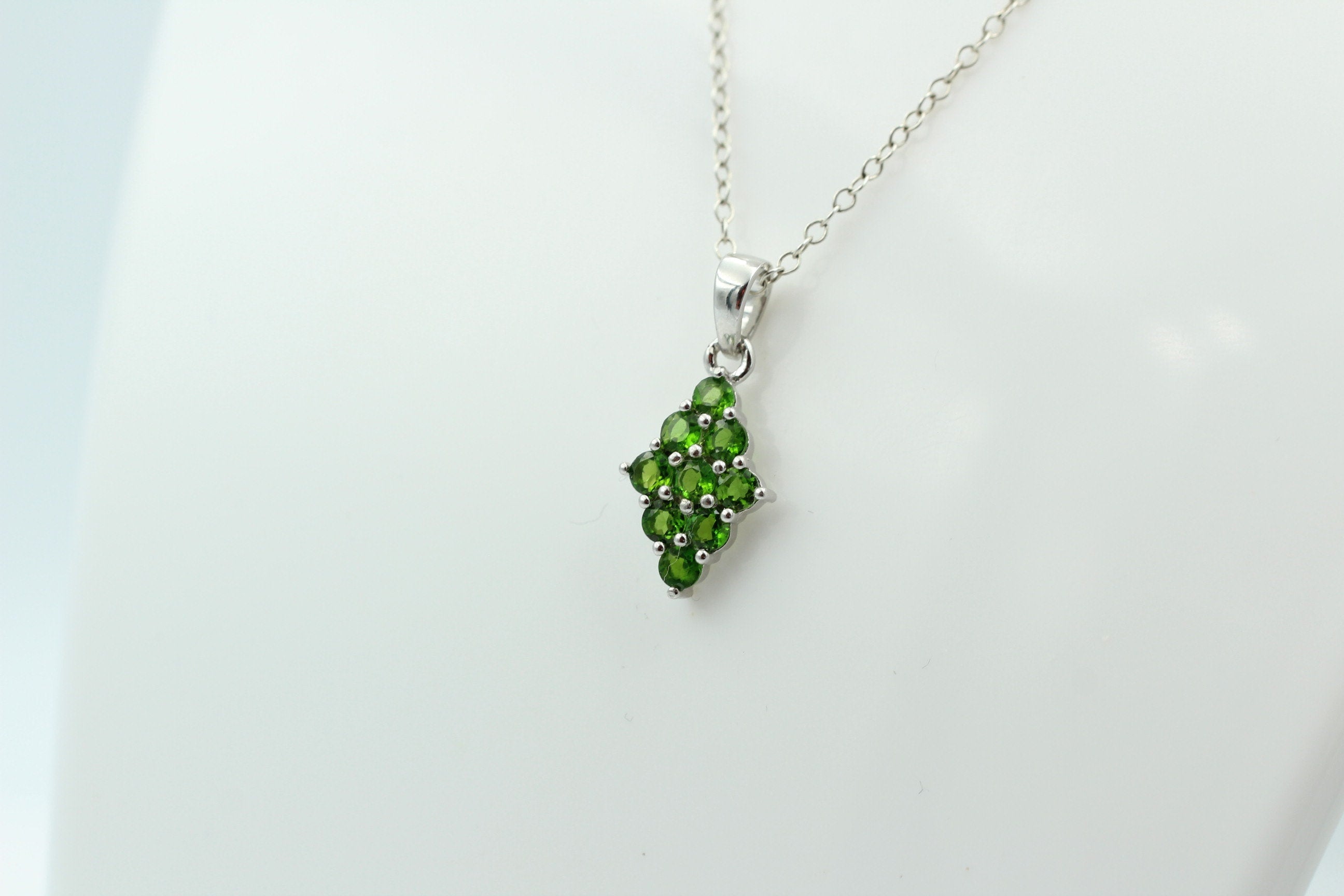 1,75 Carat Chromdiopsid Anhänger 925 Silber  Chrom Diopsid Selten