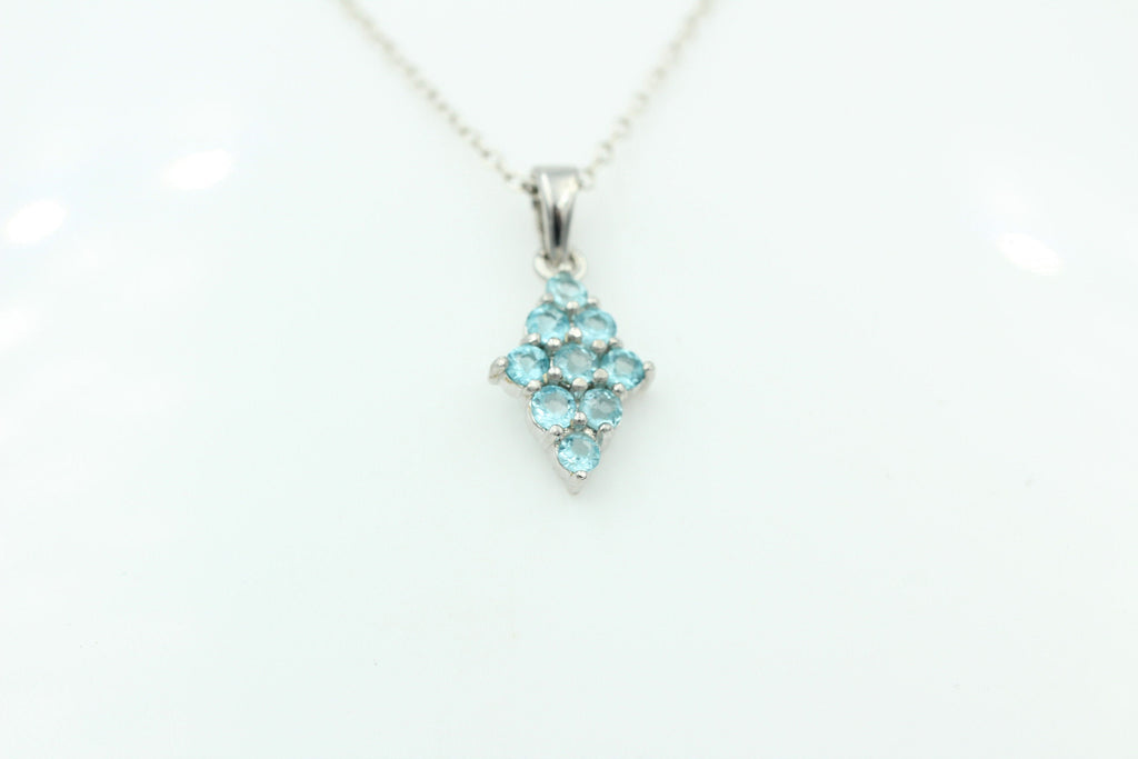 1,63 Carat Apatit Anhänger 925 Silber Collier Kette seltener Apatit