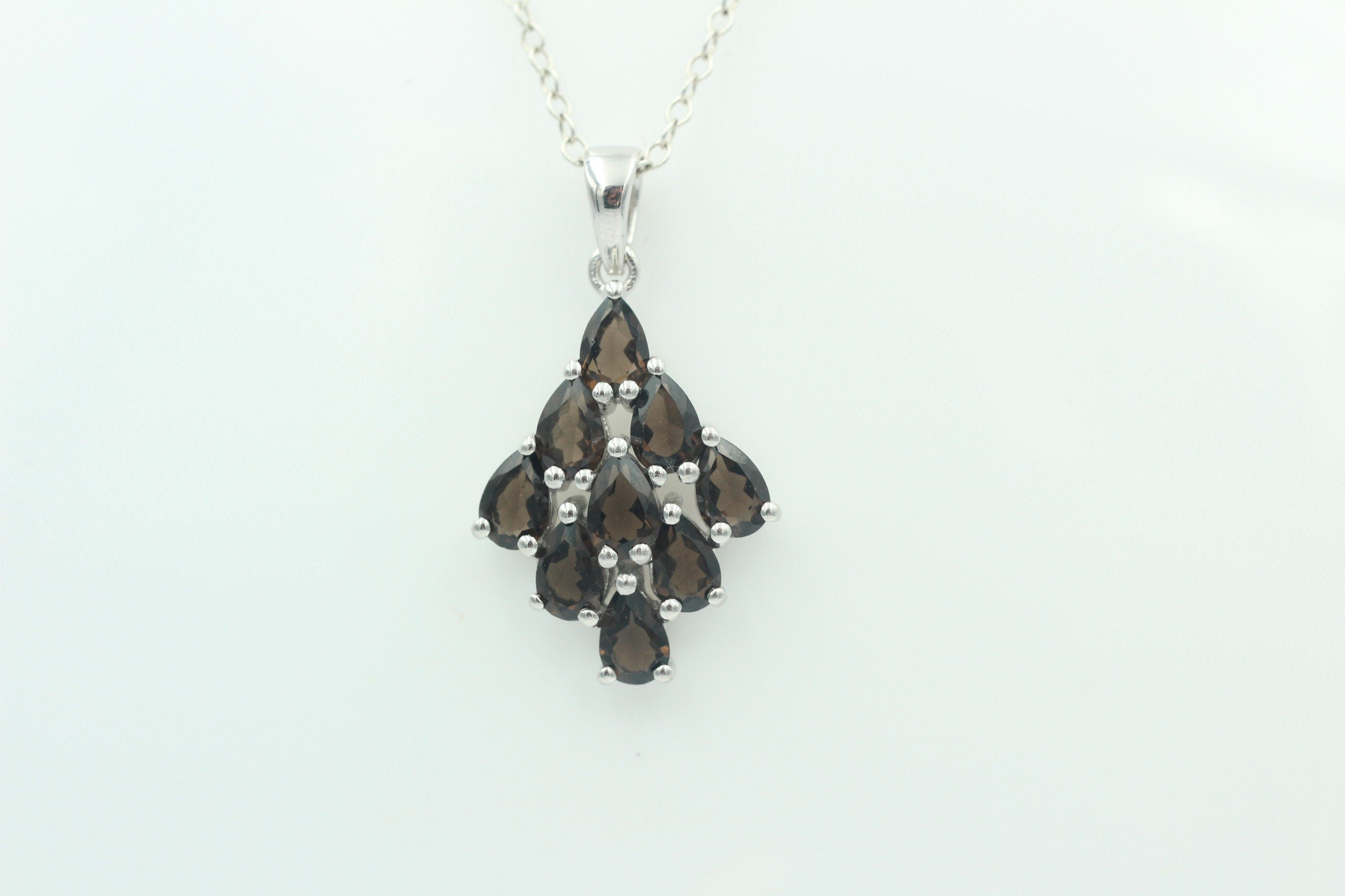 Edler 3,45 Carat Rauchquarz Anhänger 925 Silber  Rauchtopas Edelstein Top  Topas