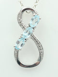 0,72 Carat Blautopas Anhänger Unendlichkeit 925 Silber Infinity