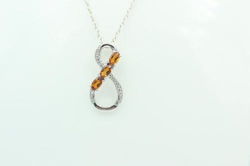 0,72 Carat Madeira Citrin Anhänger Unendlichkeit 925 Silber Infinity
