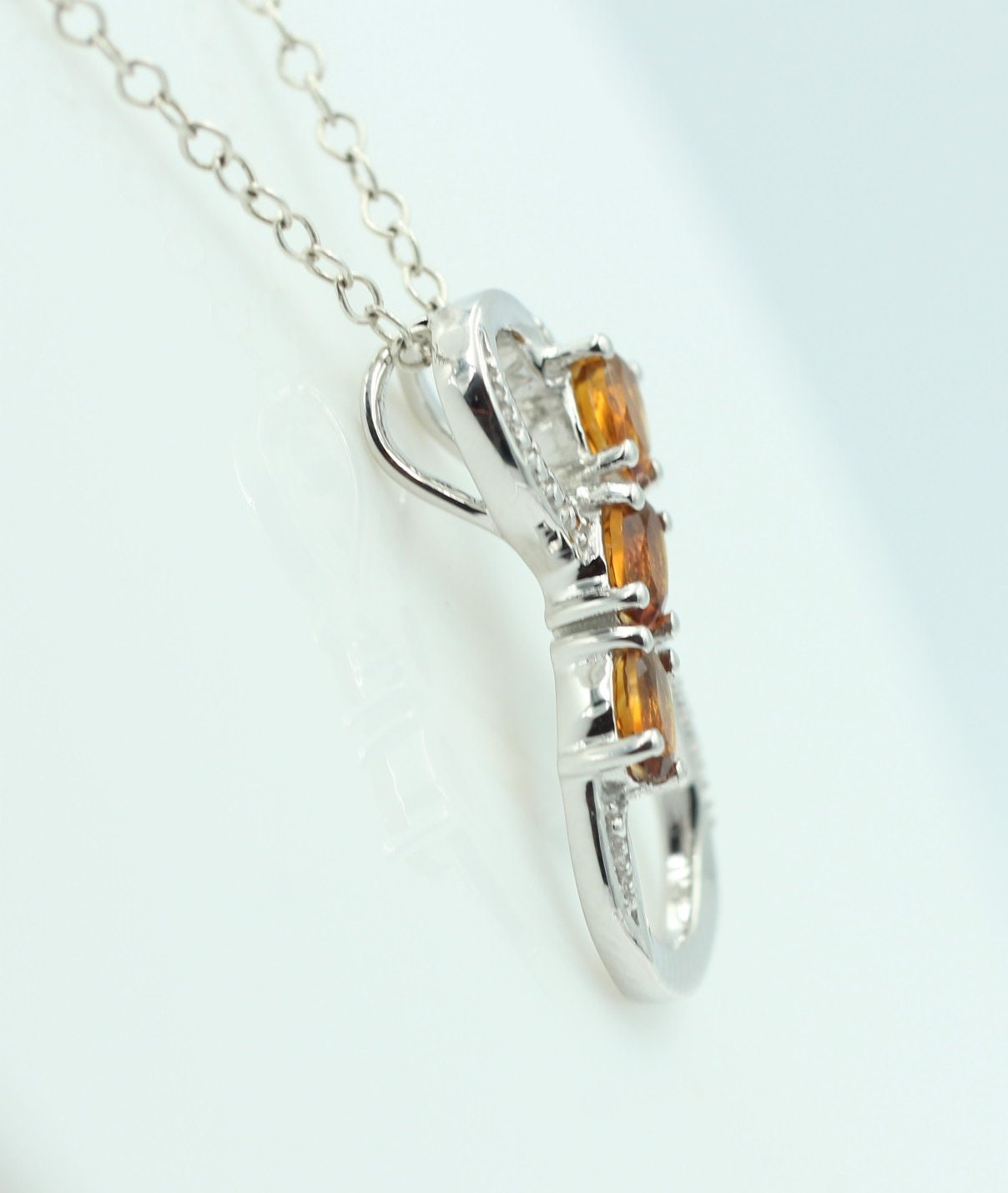 0,72 Carat Madeira Citrin Anhänger Unendlichkeit 925 Silber Infinity