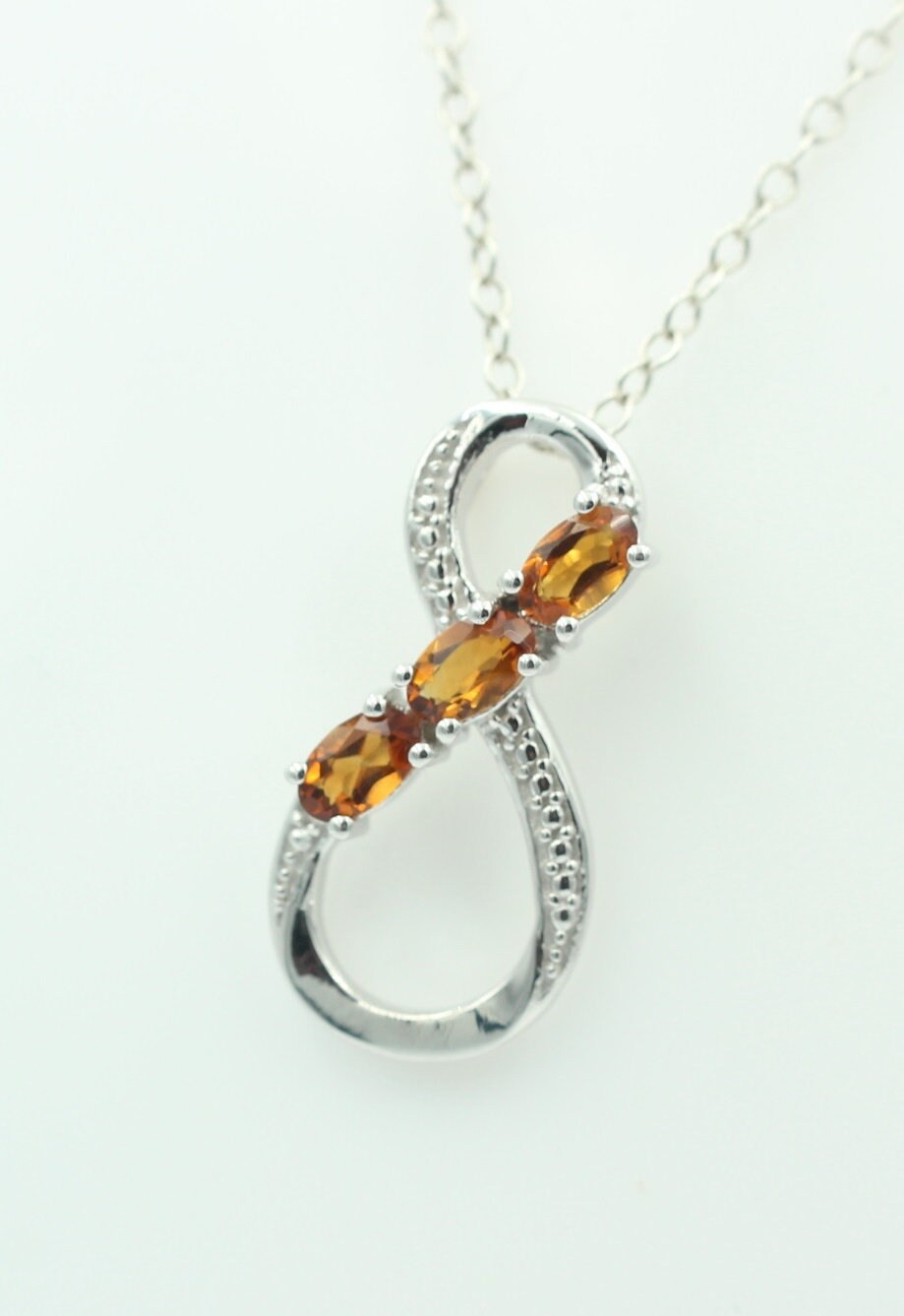 0,72 Carat Madeira Citrin Anhänger Unendlichkeit 925 Silber Infinity