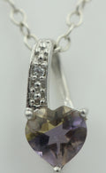 0,65 Carat  synthetischer Ametrin Herz Anhänger 925 Silber Top