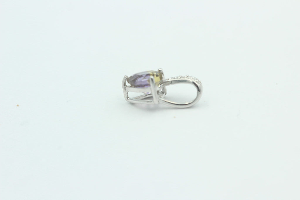 0,65 Carat  synthetischer Ametrin Herz Anhänger 925 Silber Top