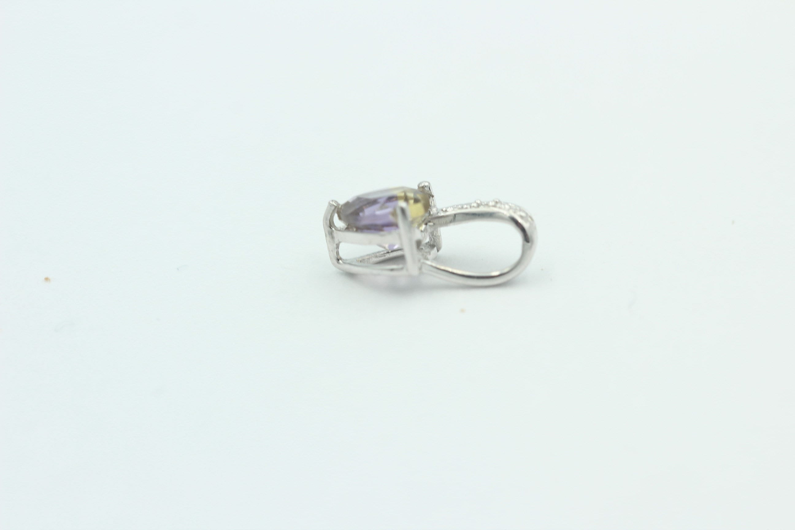 0,65 Carat  synthetischer Ametrin Herz Anhänger 925 Silber Top